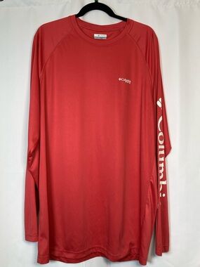 Columbia PFG Terminal Tackle Long Sleeve Fishing Shirt Red Men’s Size XLT